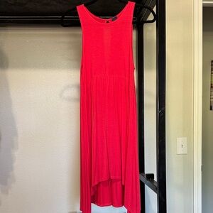Sleeveless High-Low Dress in Bright Red